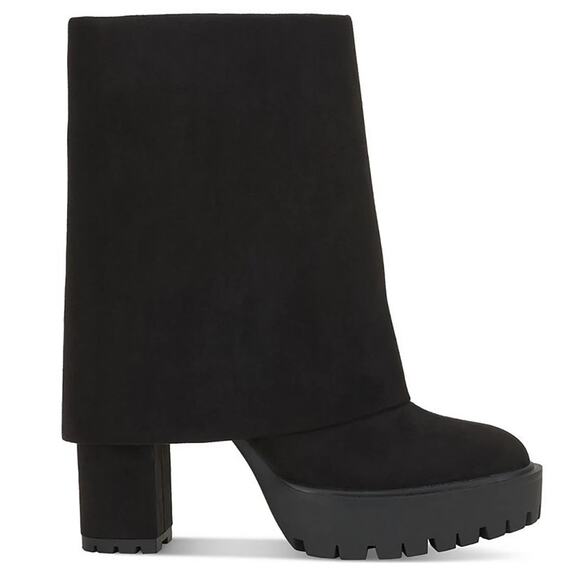 I.N.C. Int Concepts Women Black Acelina Fold-Over Cuffed Dress Booties Size 9M - Picture 2 of 9